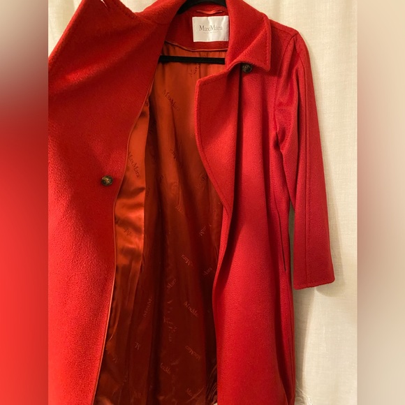 Max Mara red camel hair manuela icon classic wrap coat - Picture 7 of 11